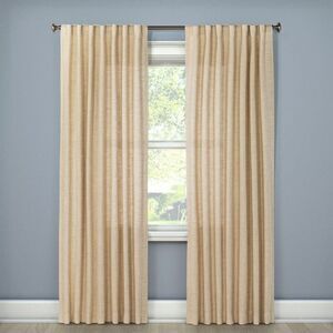Open Box - Threshold - 1pc 54"x95" Light Filtering Weave Window Curtain P Cream